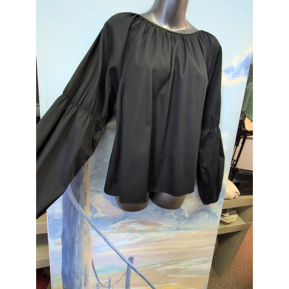 NEW! Elizabeth And James L Black Puff Sleeve Blouse